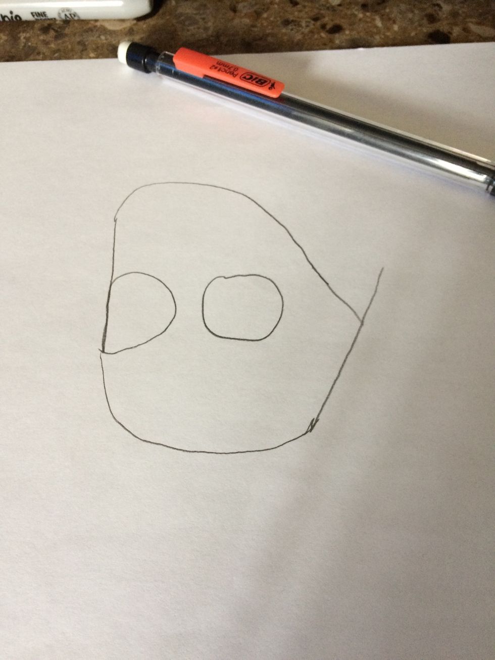 Connect the top of b with the top of y but make sure it's a Slant