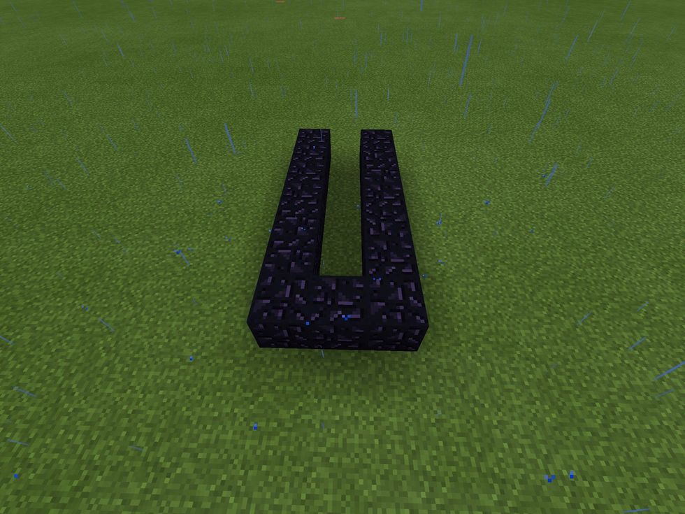 Connect the two columns by placing one piece of obsidian at on end