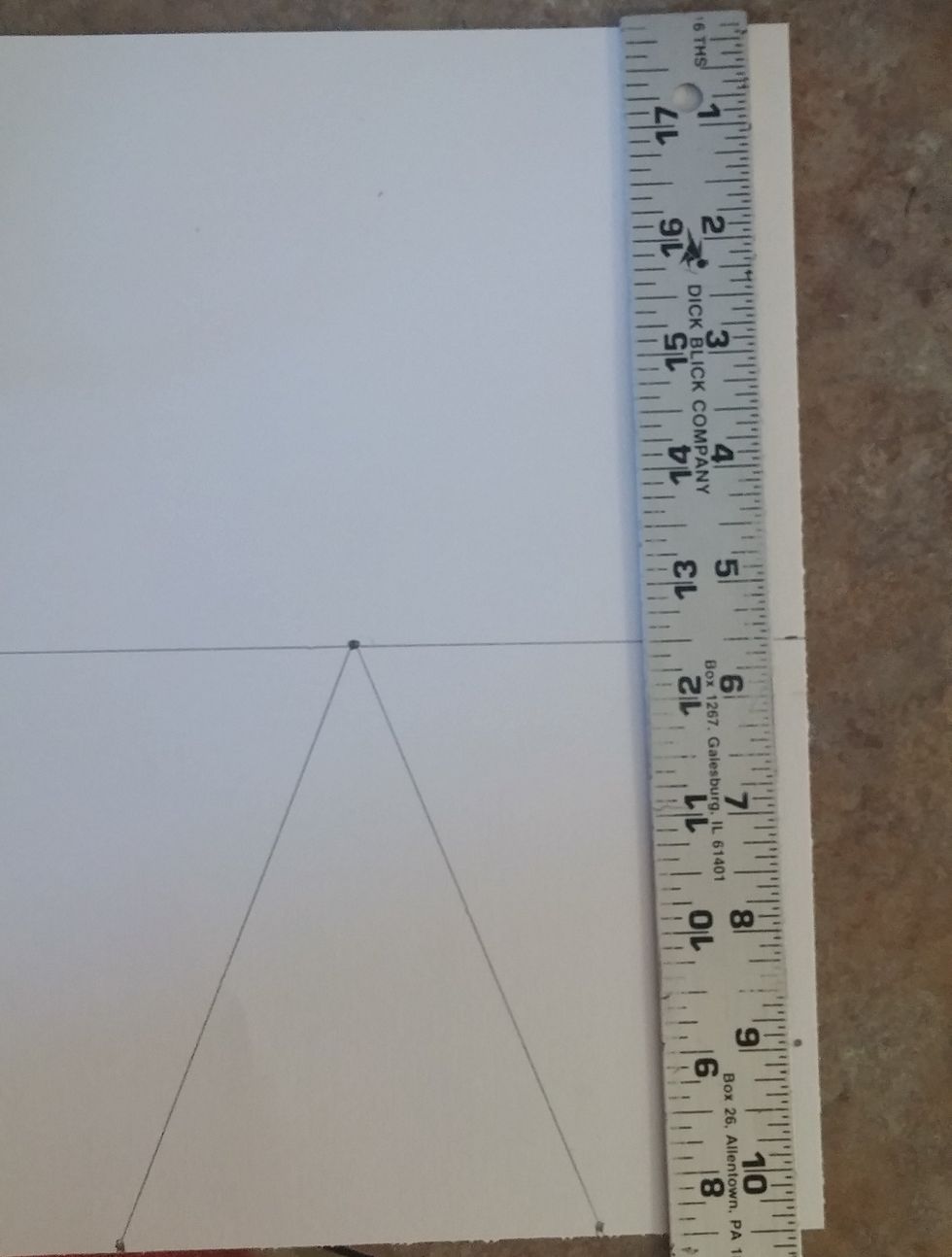 Connect these two dots to the vanishing point. This is the sidewalk.