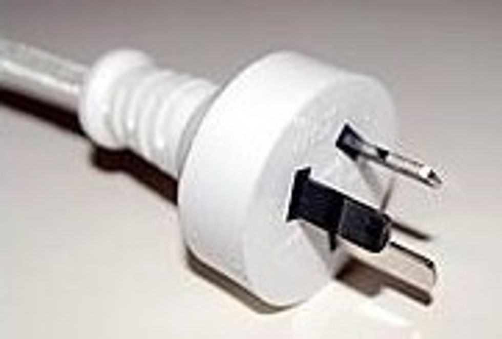 Connect this end to a power socket it's ok if it's a different colour to this