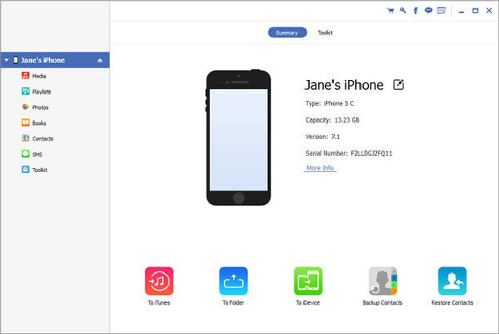 Connect your iPhone X/8 to your PC and launch the installed software on computer. Then the software will detect all the files on your iPhone, and you can enter the different file tabs to view details.
