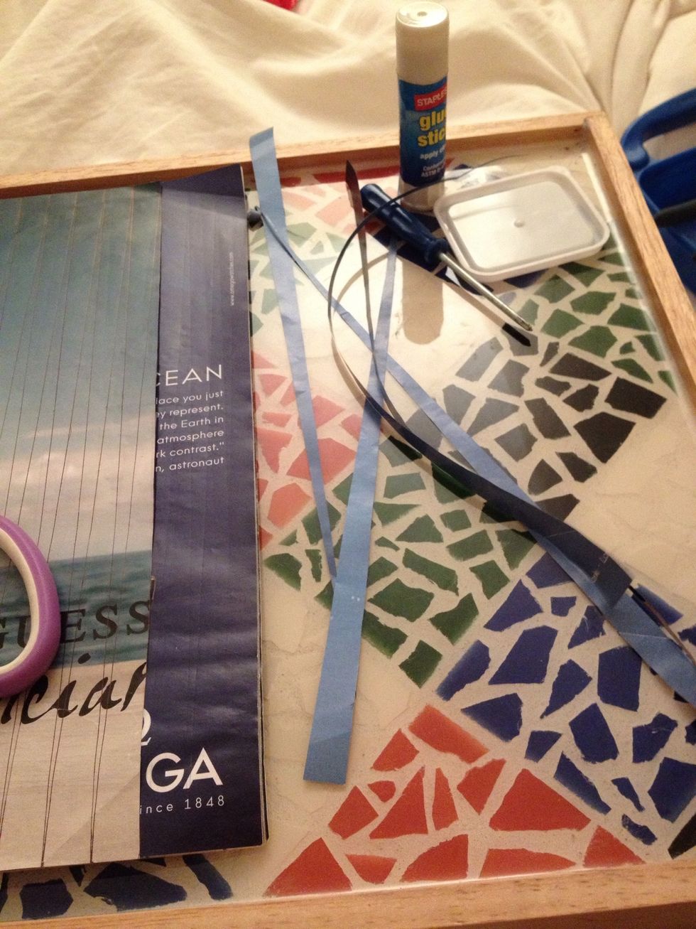 Connect your marks for the entire page, and then start cutting out the triangles you've drawn.