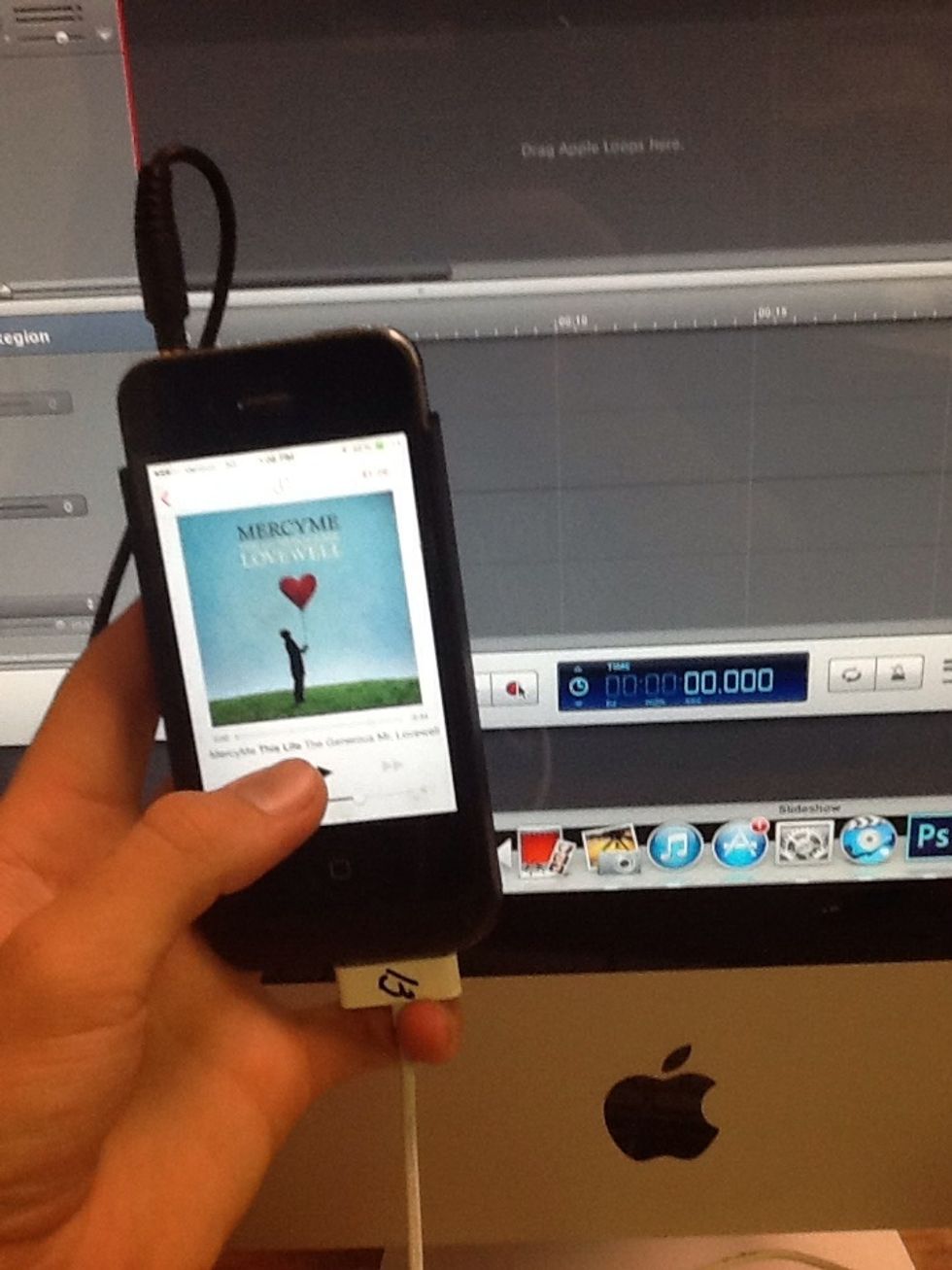 Connect your smartphone to the computer with the patch chord. Click record on the computer and play on your phone. Fill the desired audio length.