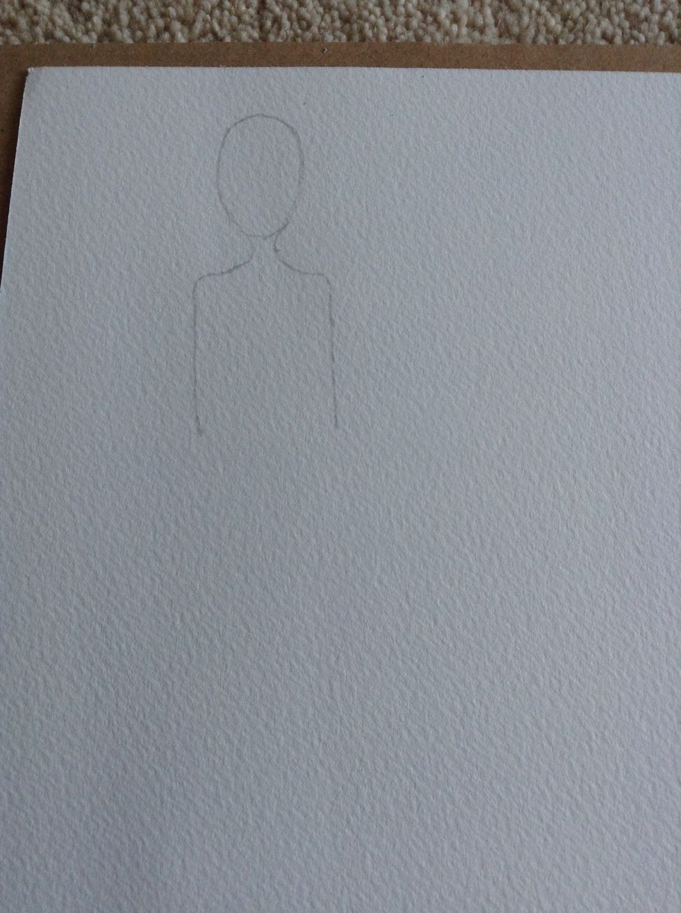 Connected to that draw two straight lines