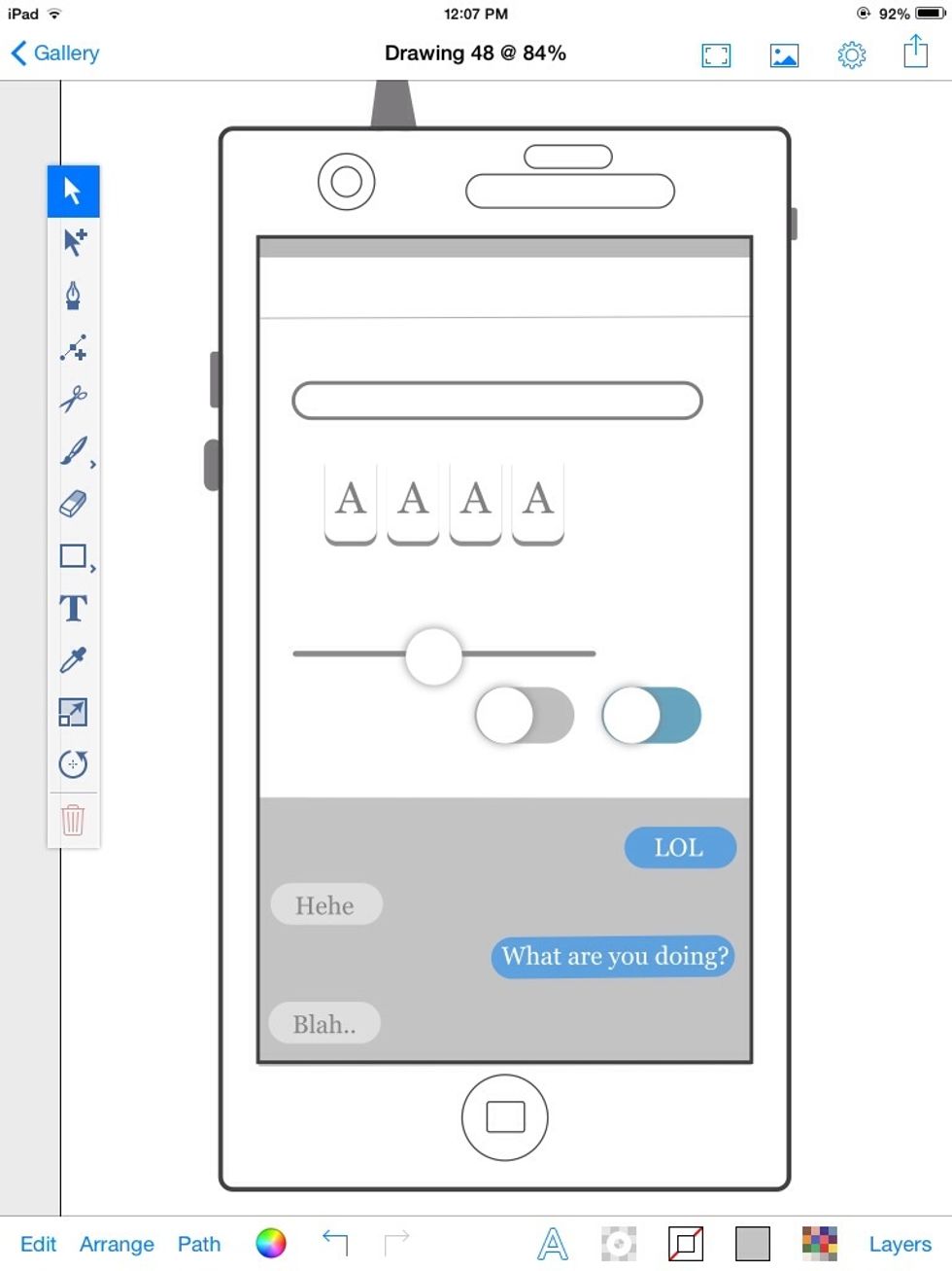 Content area for the messages.