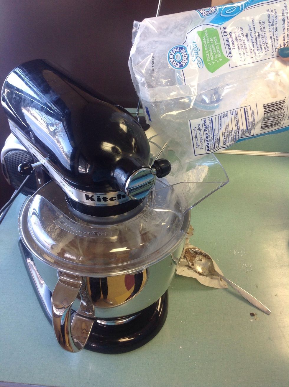 Continue adding powdered sugar until the frosting is thick enough