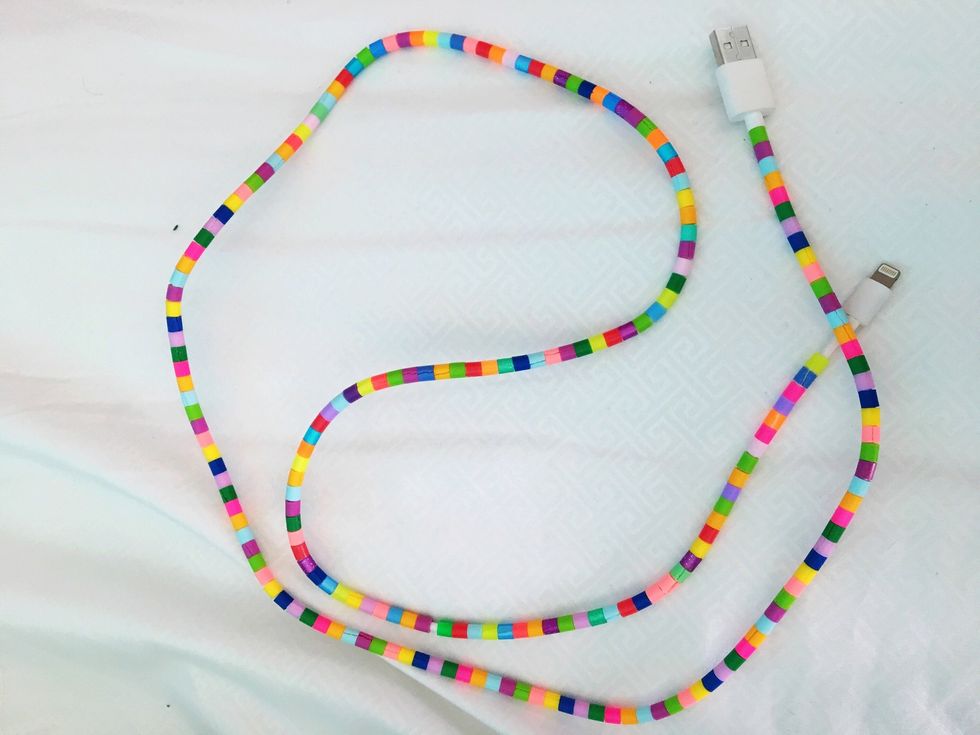 Continue adding the beads on until it is completely covered. This does take time but I will assure you it's worth it!