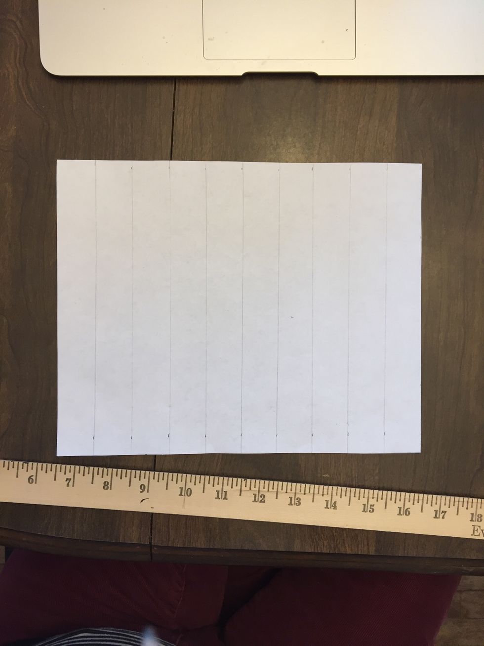 Continue all the way across the page until you have 9 lines.