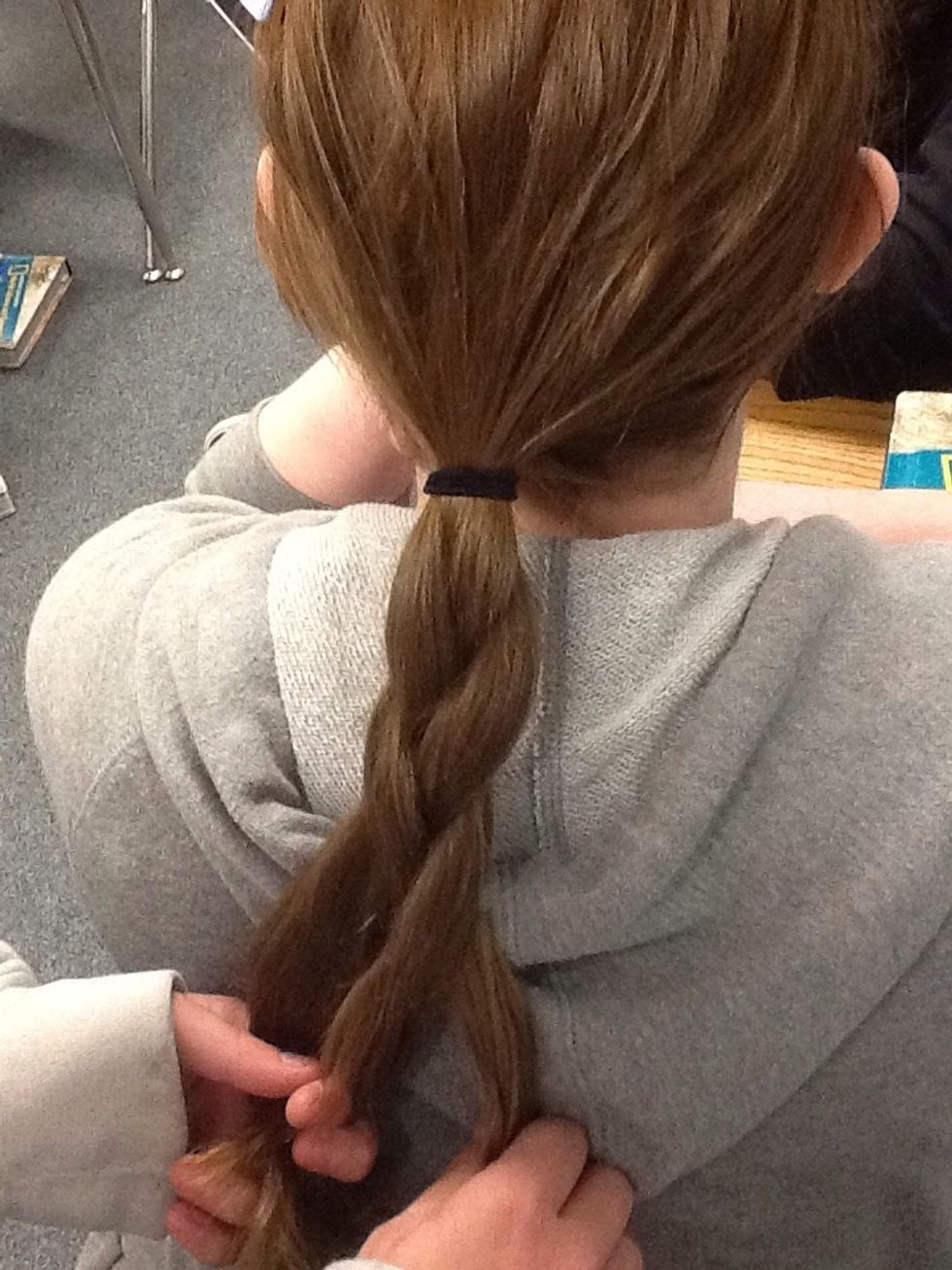 Continue all the way to the bottom of the hair.