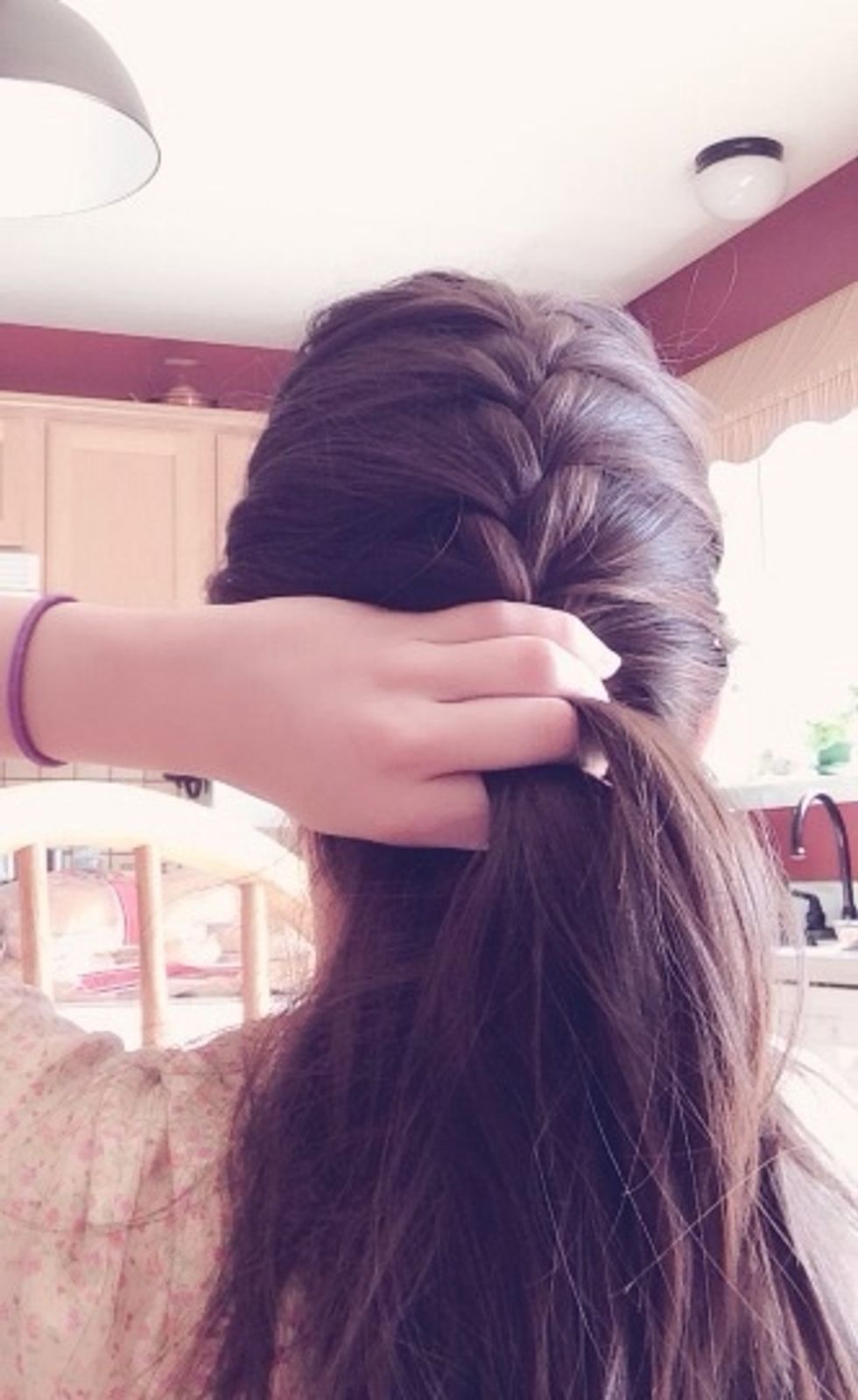 Continue all the way to the nape of your neck