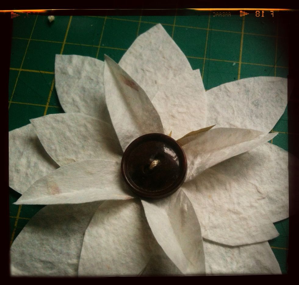 Continue around the top layer of petals, they should look like this.