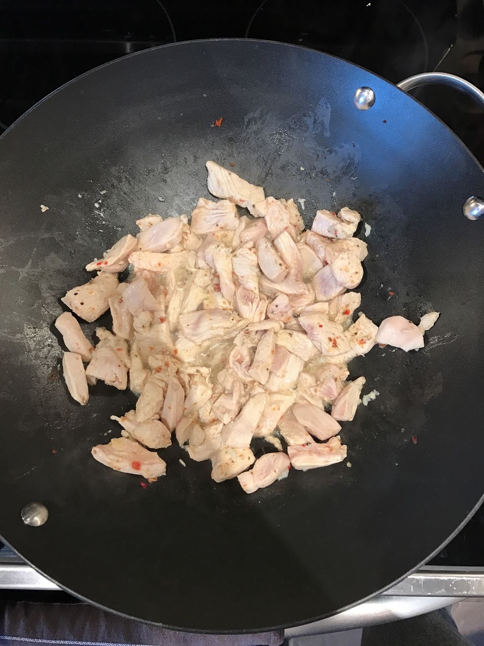 Continue cooking the chicken