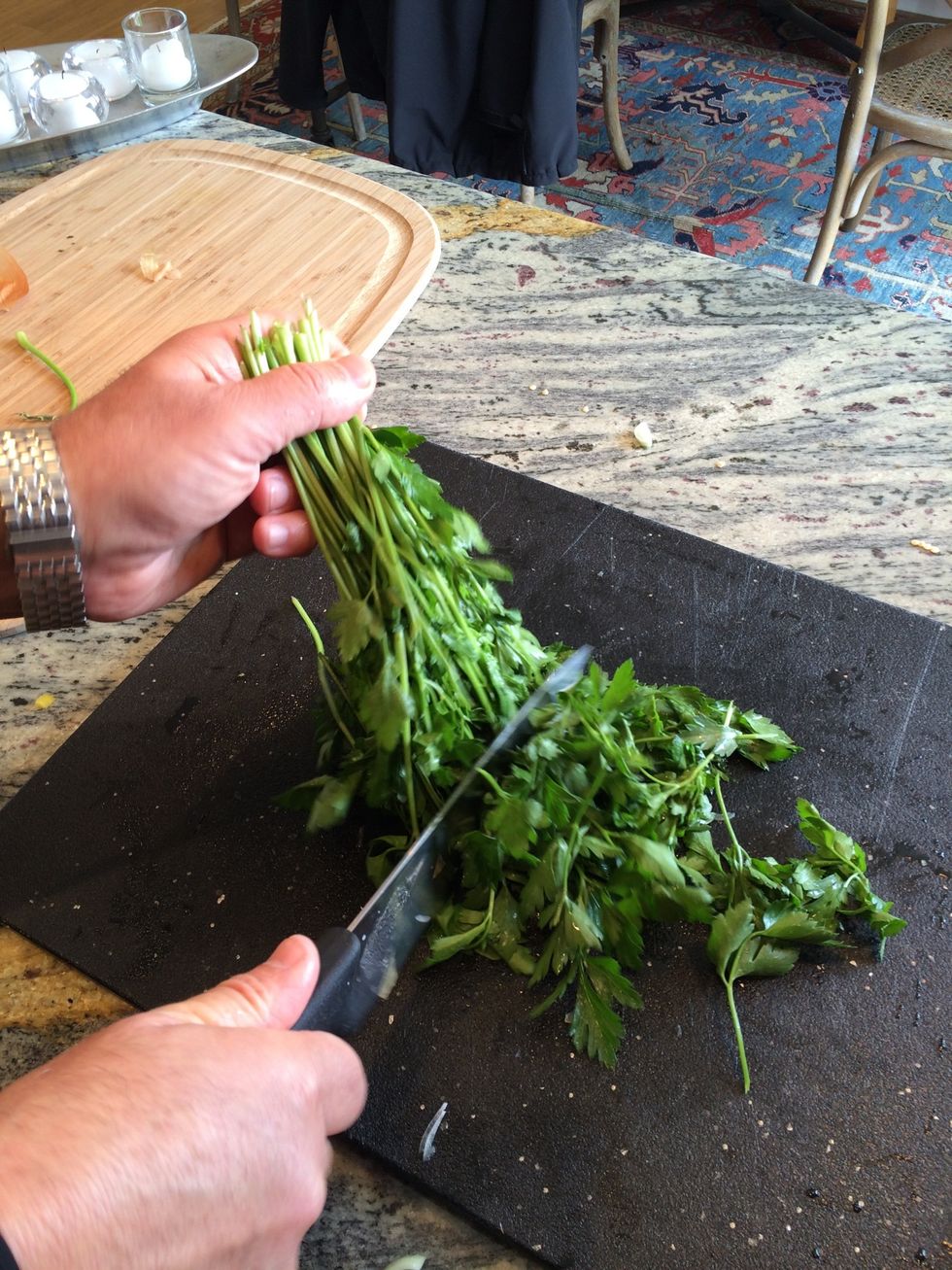 Continue cutting/trimming going towards the center of the bunch.
