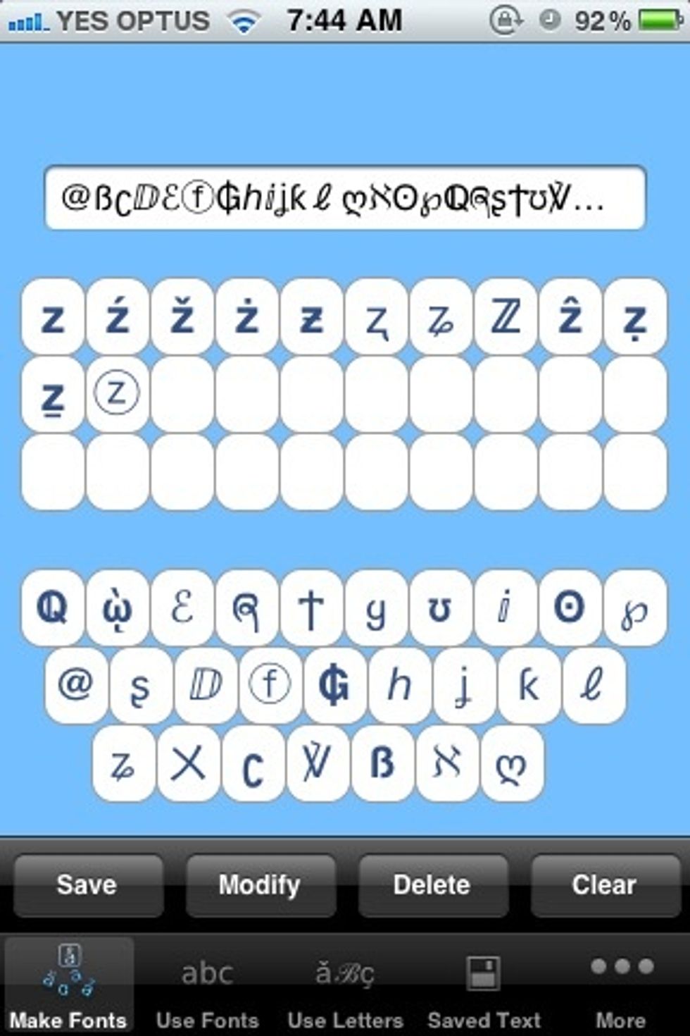 Continue doing this for the rest of the alphabet