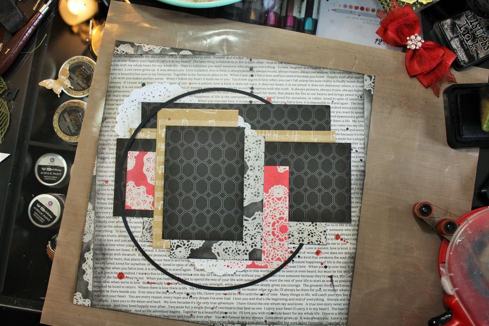 Continue layering the paper pieces.