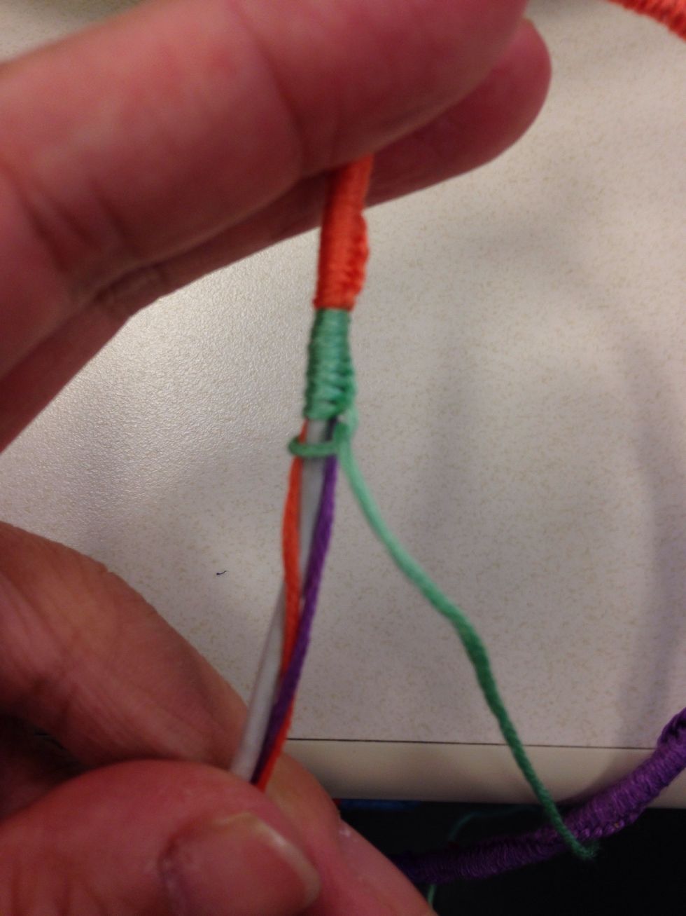 Continue making knots with new color!