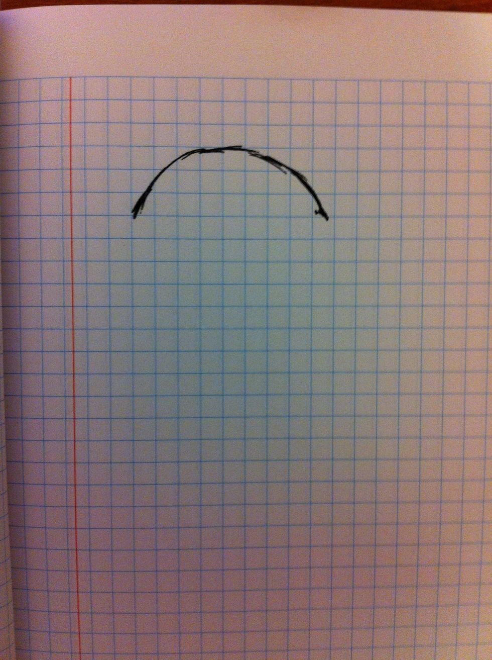 Continue making the line longer following the arch shape.