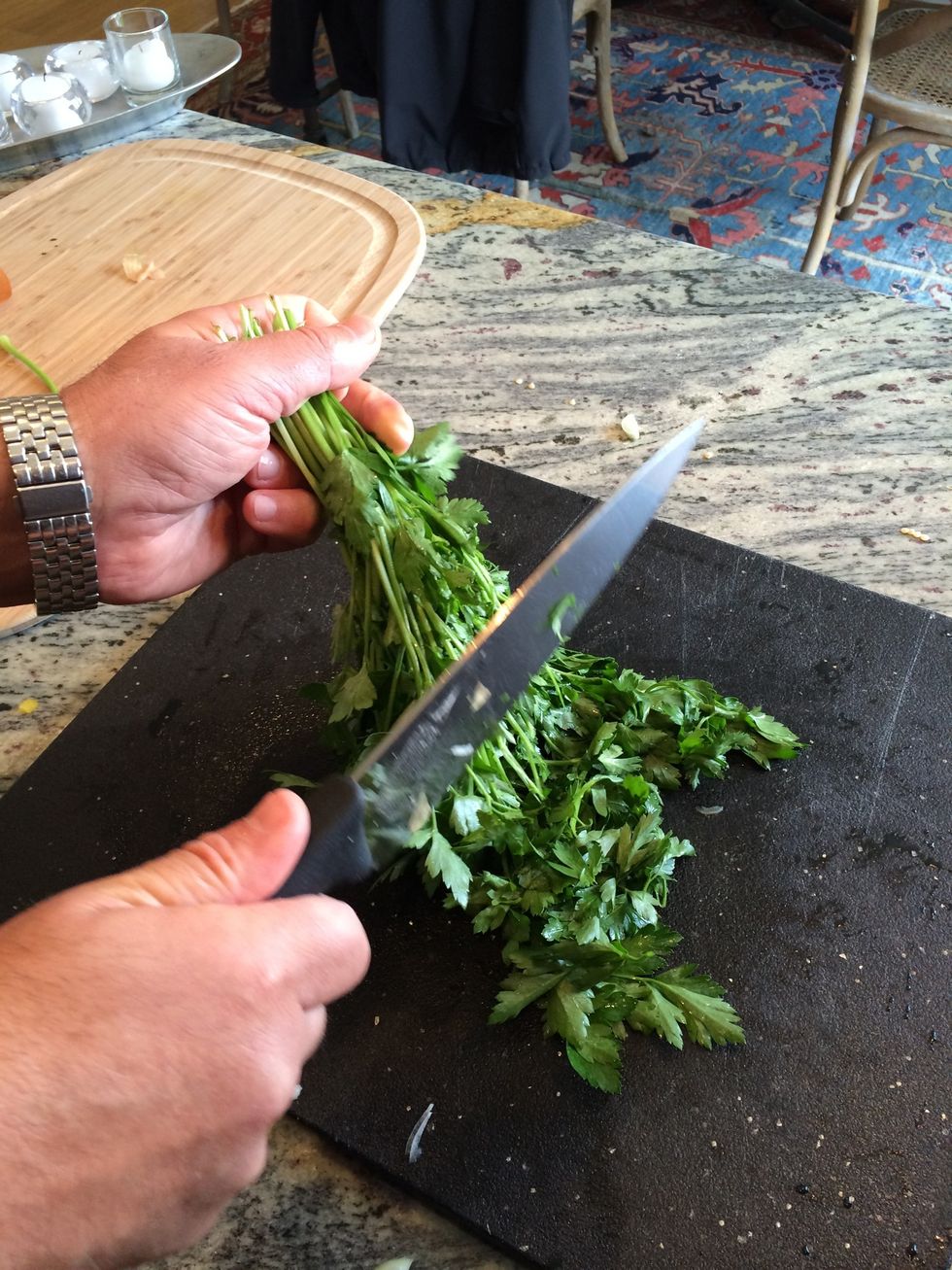 Continue methodically on all sides working slowly so not to cut the stems