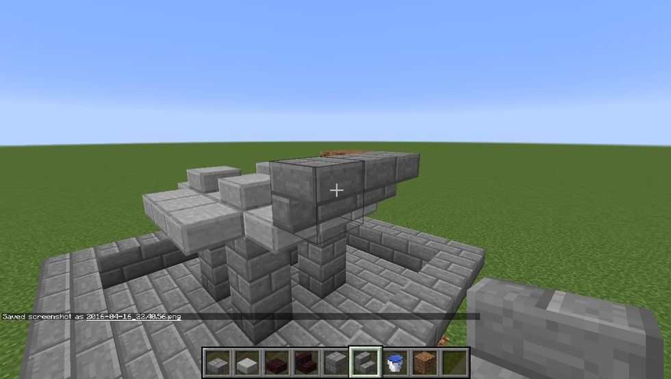 Continue out the stairs till they match the 3 slabs.