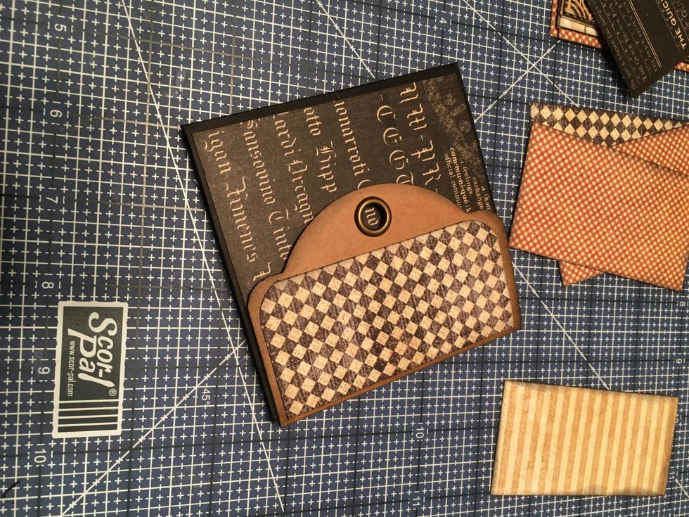 Continue patterning the outside of your mini album.