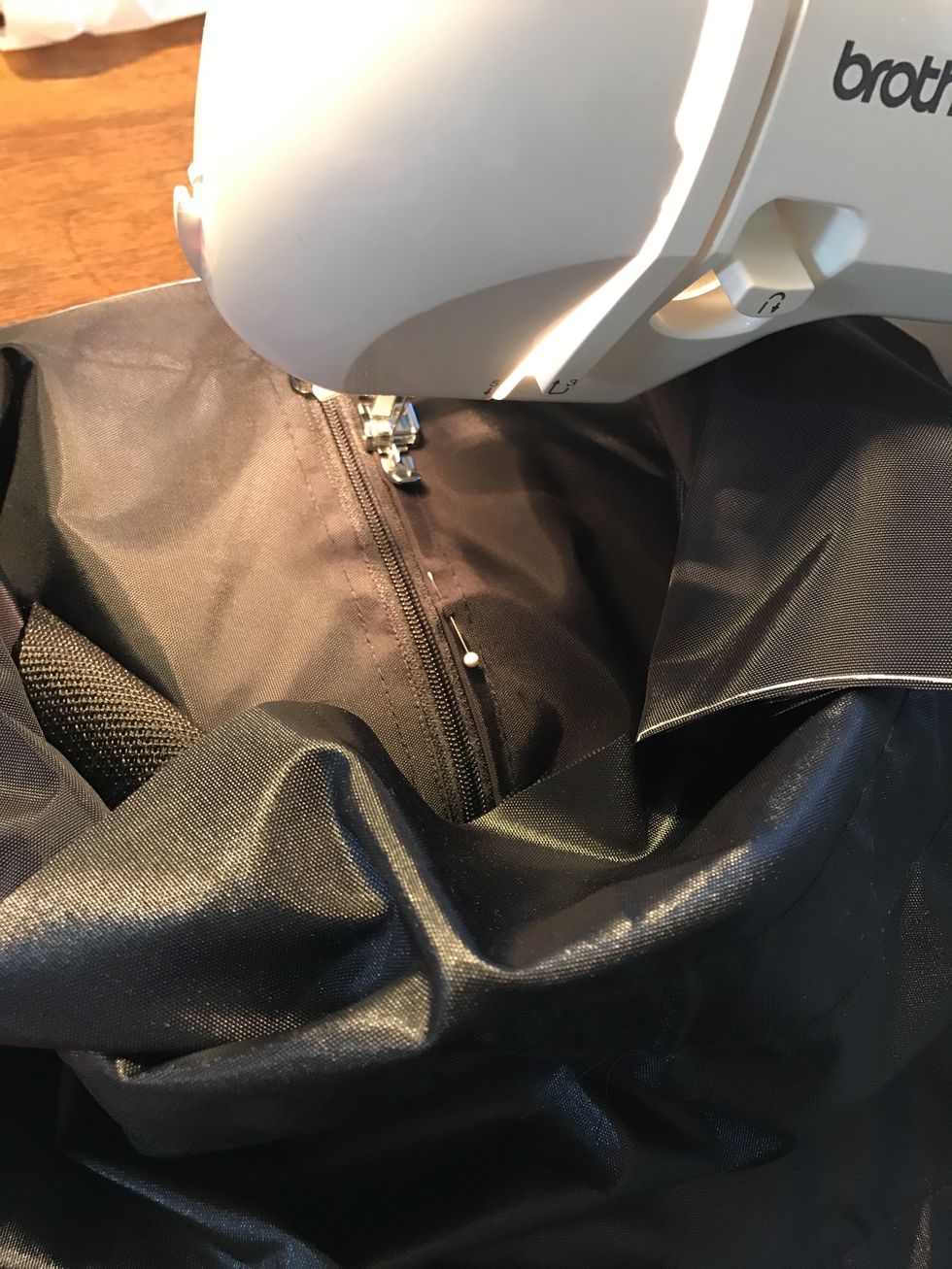 Continue sewing through the "tunnel" all the way to the end.
