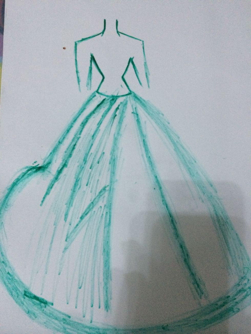 Continue shading it downwards