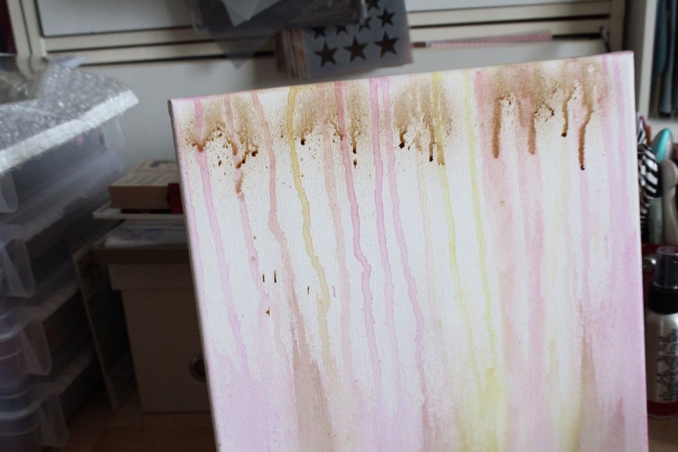 Continue spraying inks until happy with color combinations.