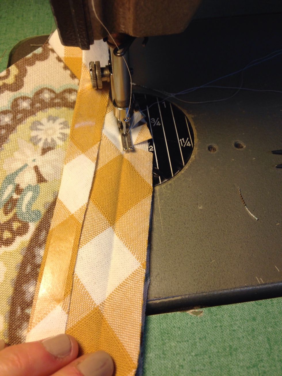 Continue stitching down to the point.