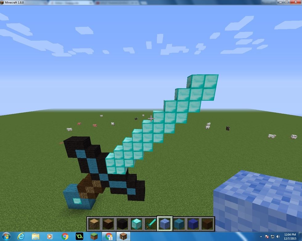 Continue that until it goes up to ten blocks. You can reassure that if you just count all your middle blocks.