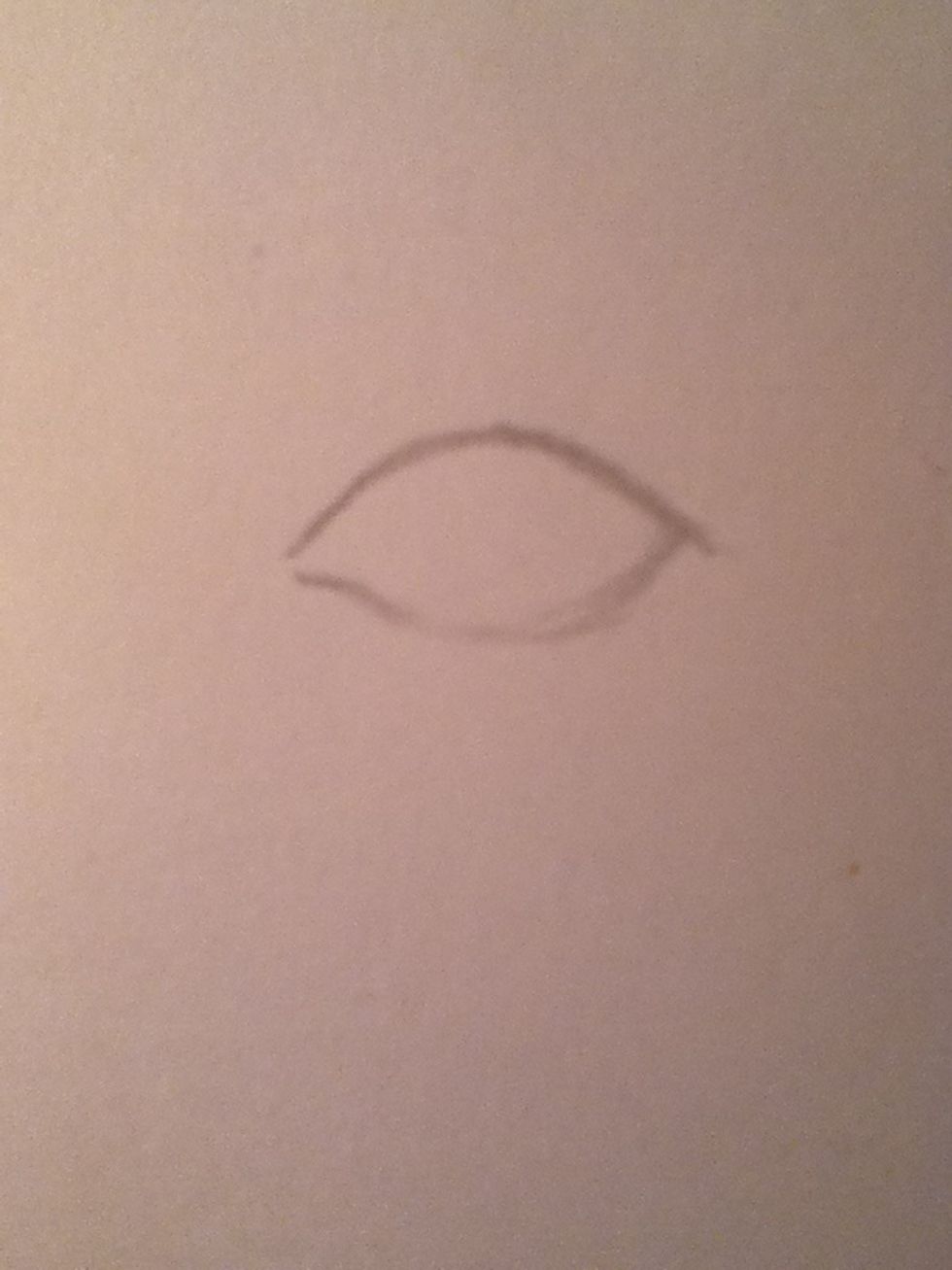 Continue the line so it curves back up the to top of the eye