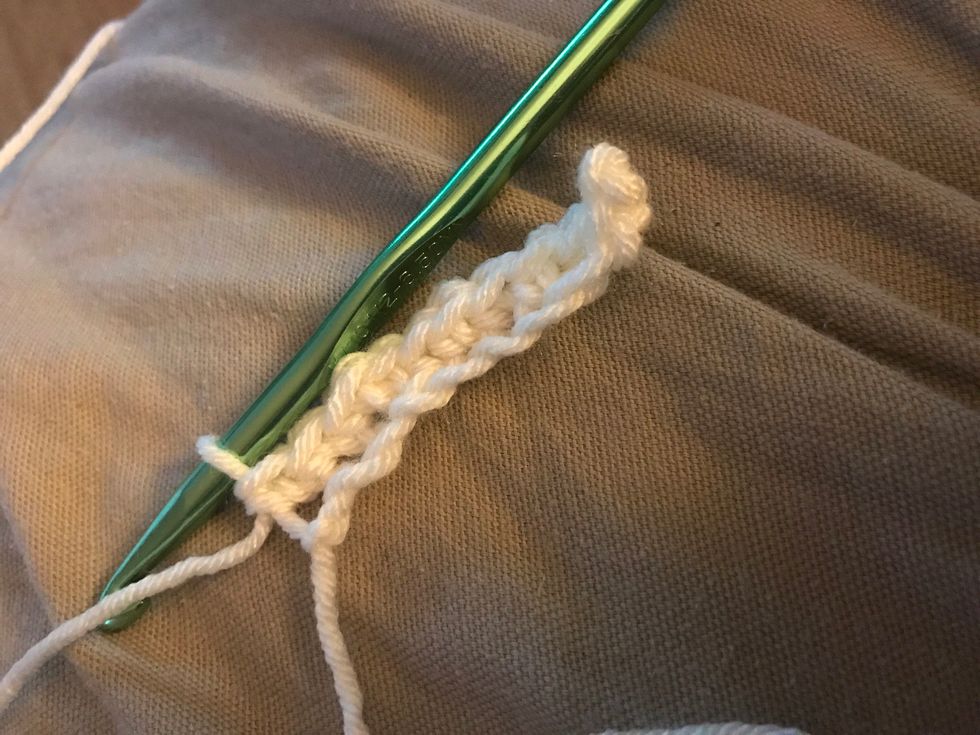 Continue this step down to where you started (the slip knot)