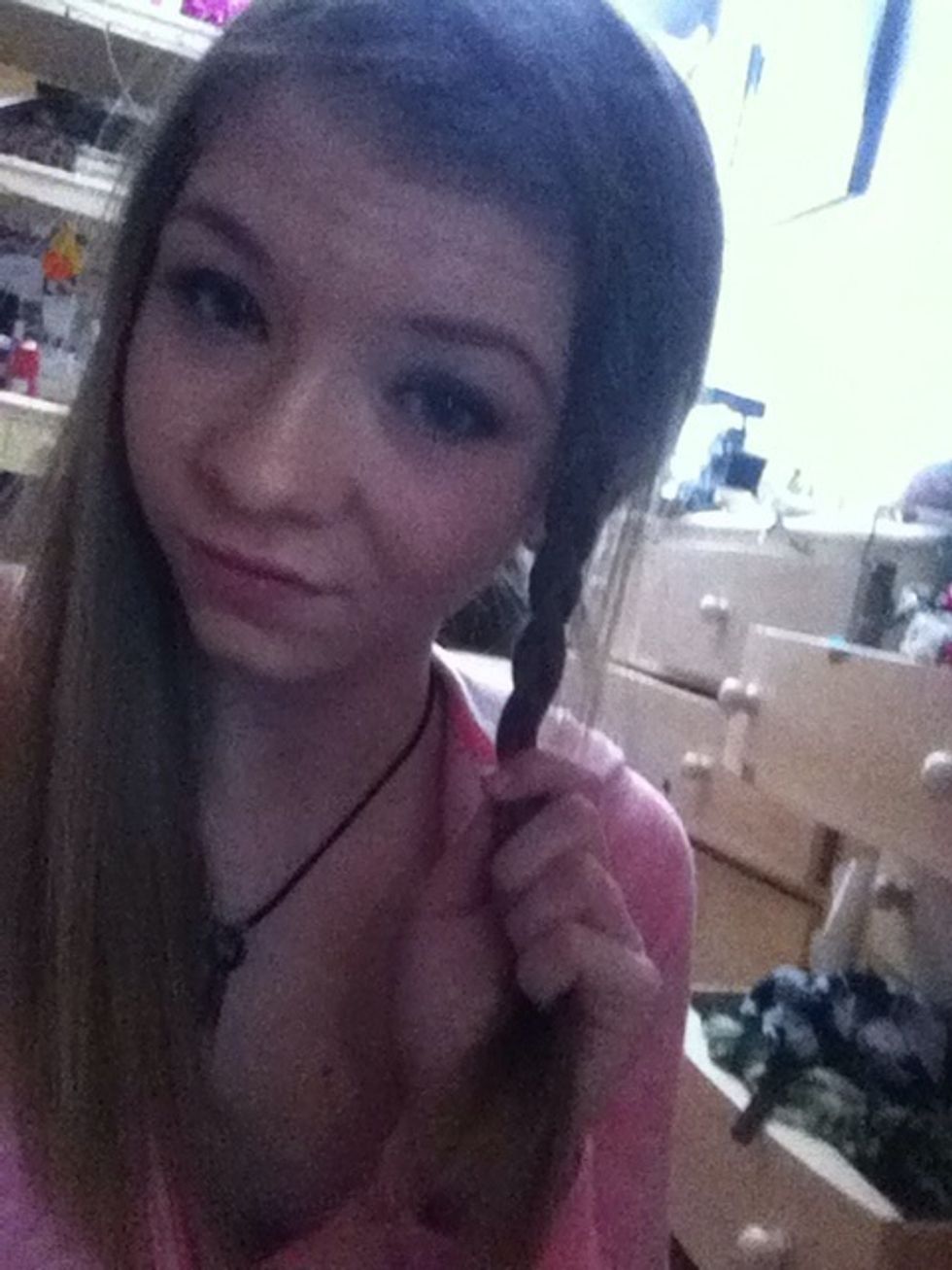 Continue this until the whole section is in the braid, than continue doing a regular braid down your hair