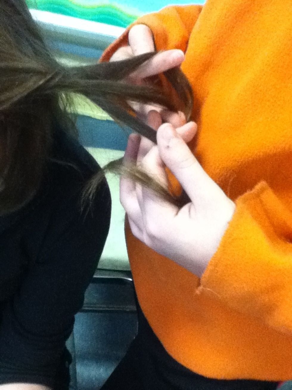 Continue this until you are at the end of the hair