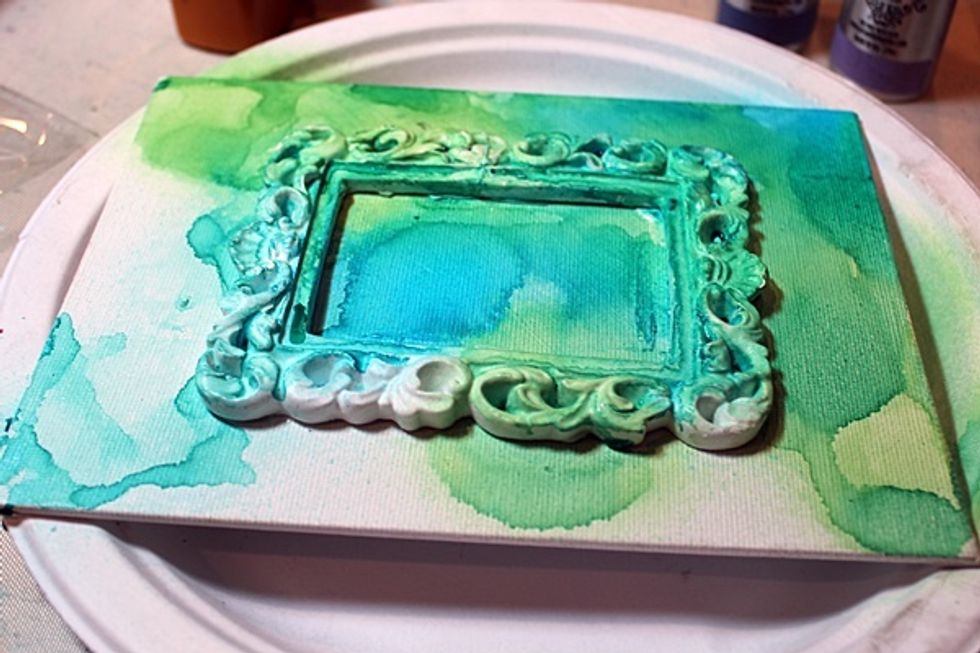 Continue to add color until the canvas is covered.