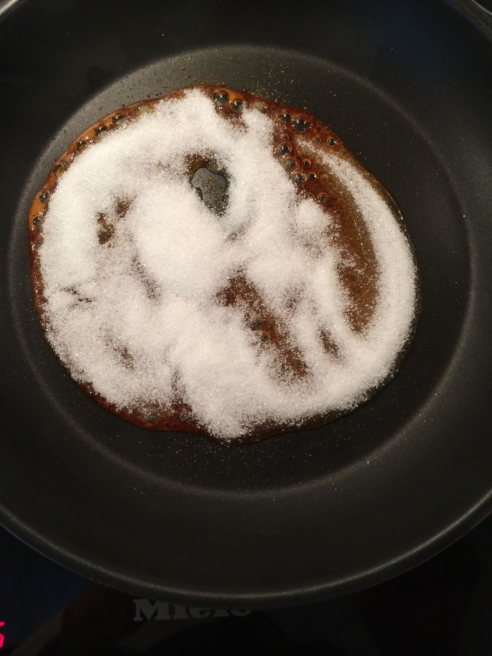 Continue to add sugar until all caramelize