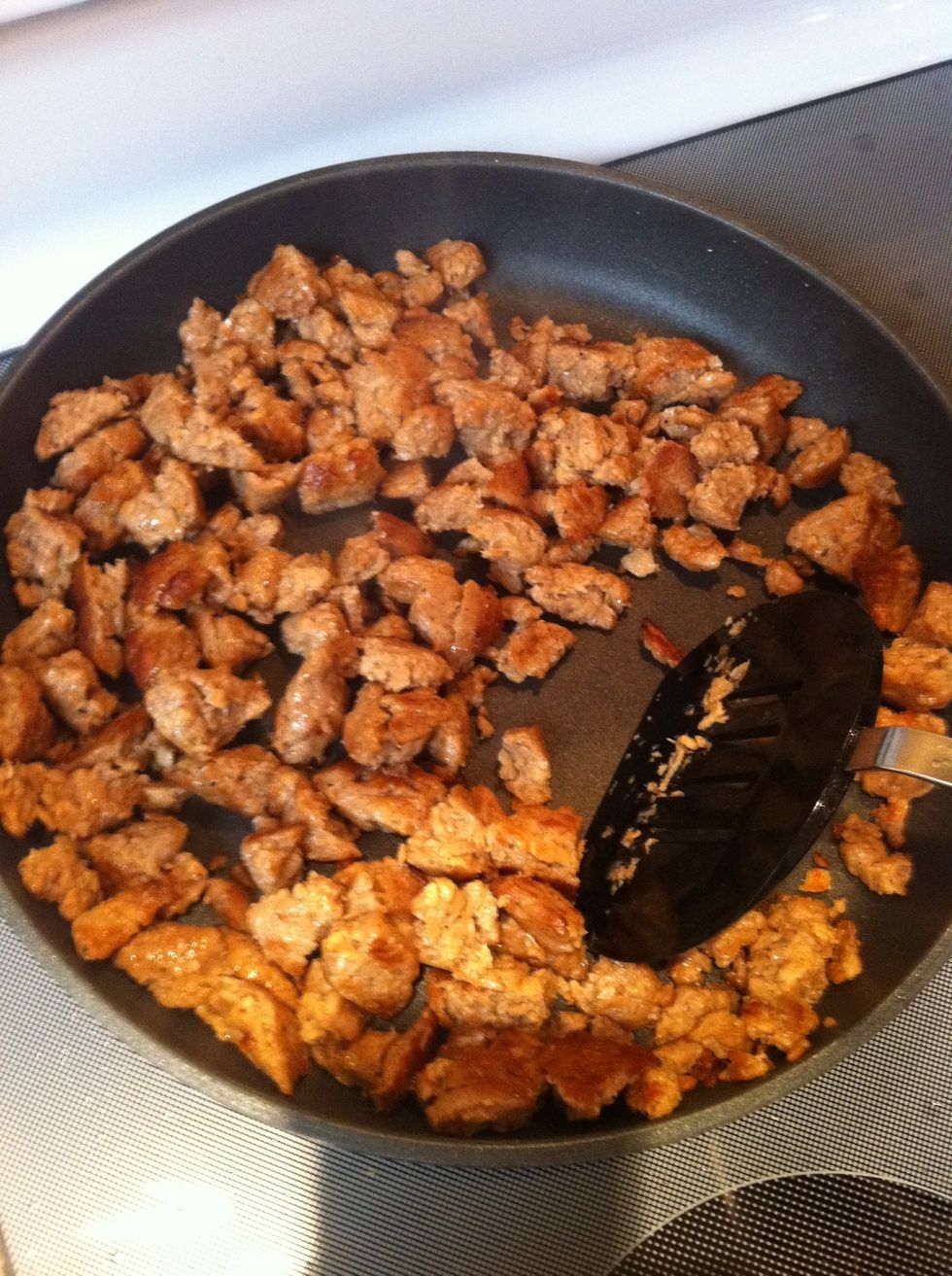 Continue to break it up and toss it around until fully cooked and nicely browned.
