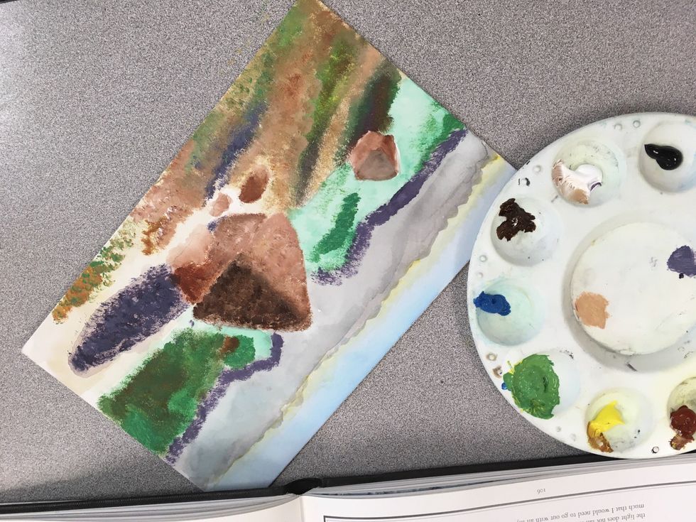 Continue to go over the painting with multiple layers of paint- choose colors based on the light reflections.