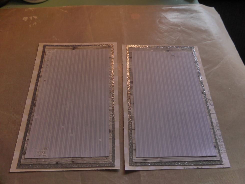 Continue to layer paper y adding the Bo Bunny Winter Wishes Paper - Chill cut to 9cm x 15cm