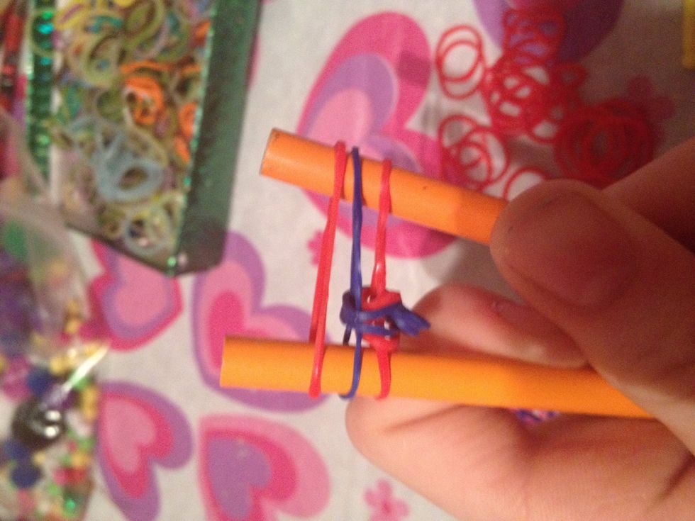 Continue to pull over and add elastics till you are out of elastics