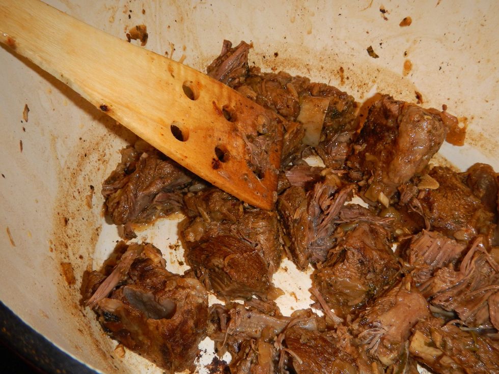 Continue to shred the meat once everything has been separated