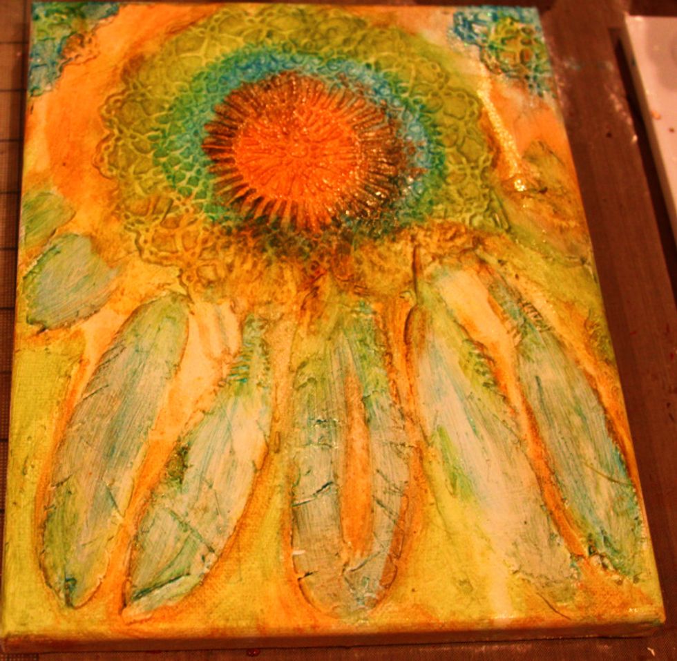 Continue until the canvas is all painted with all the colors.