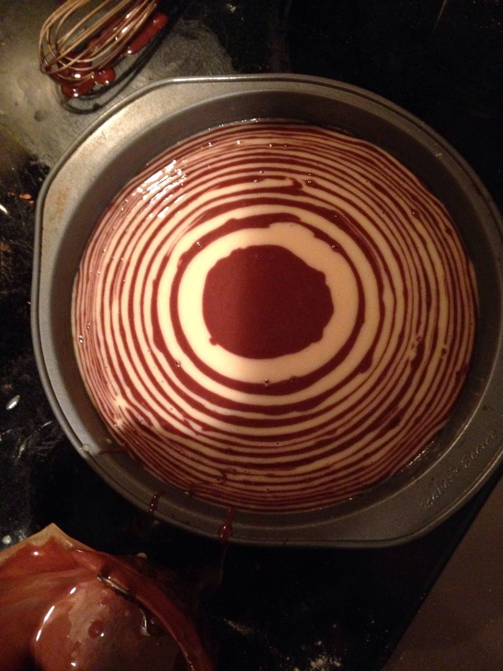 Continue until you use all the batter. This causes bulls eye fashion rings in batter