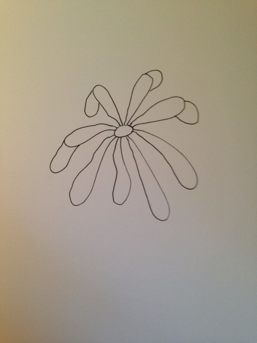 Continue until you've drawn 8 petals