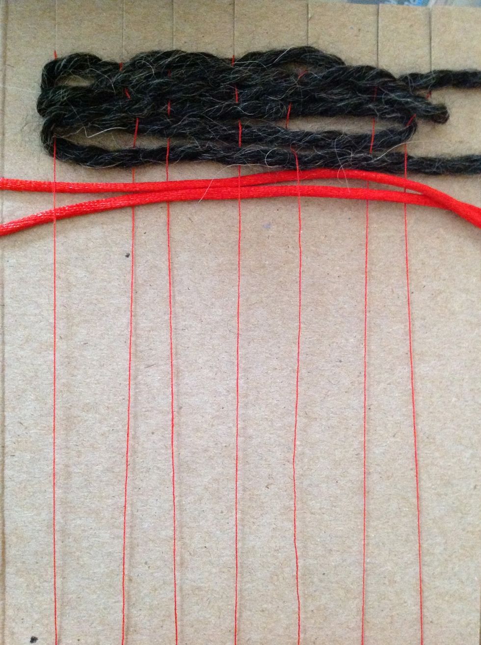 Continue with an OVER TWO/ UNDER TWO pattern. But if you look at my image you will notice I ended going under only one string.