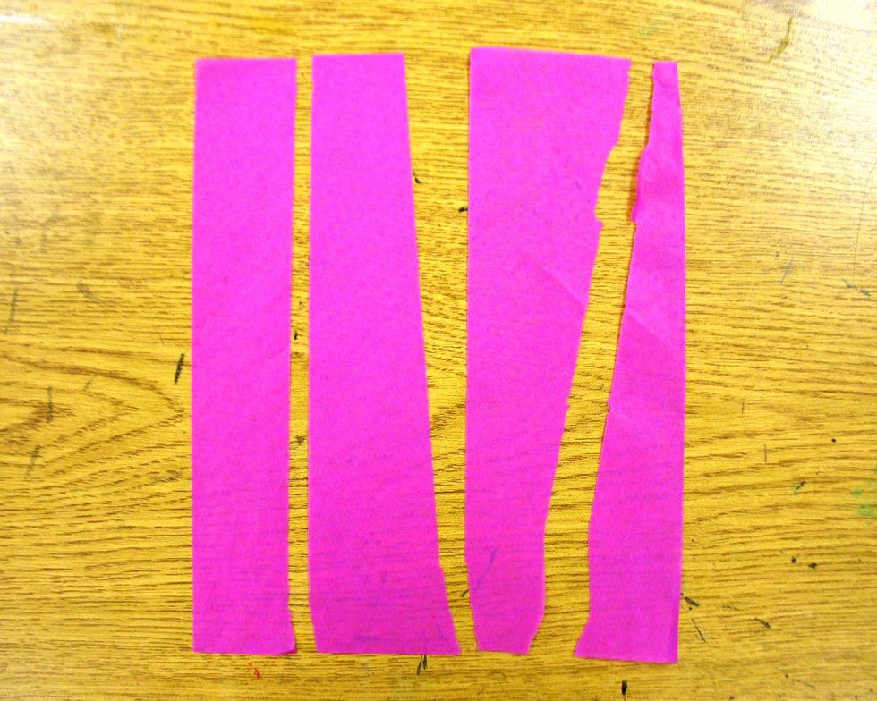Continue with previous step until you have three or four smaller tissue pieces. Repeat on the two other colors of tissue paper.
