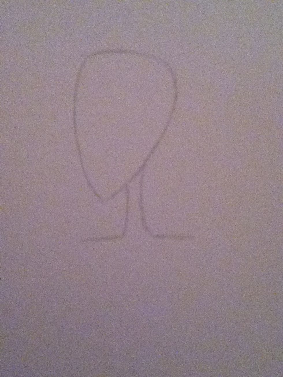 Continue with two more lines for the beginning of the shoulders.