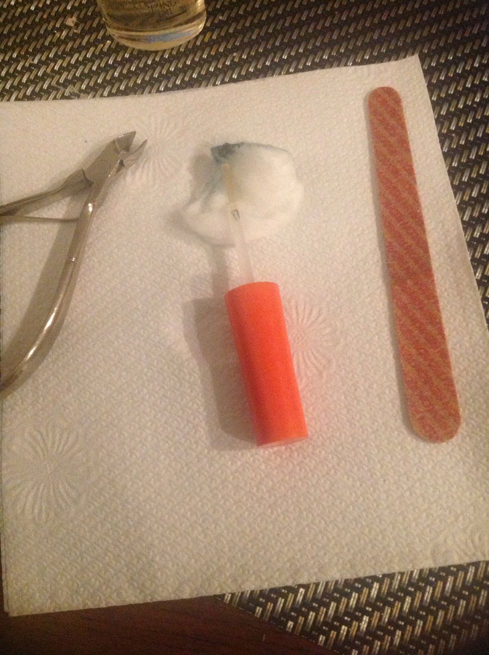 Continuing preparation, I will go ahead and fix my nails up with whatever is necessary. In this instance, I used a nail file, moisturizing oil, and clipper. Everyone has their own preferences.