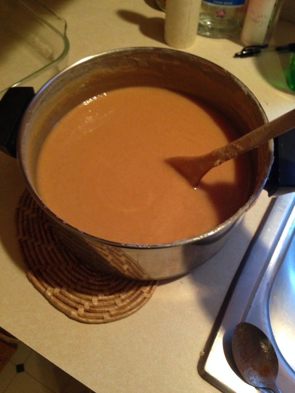 Continuously stir for 7 minutes