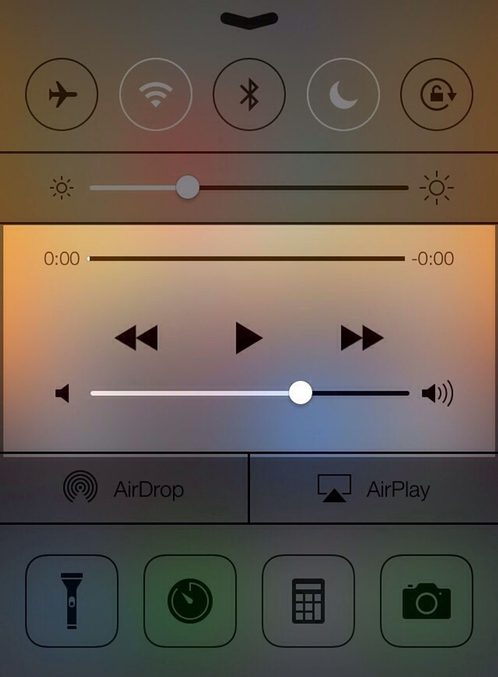 Control playback of music and volume from the middle section