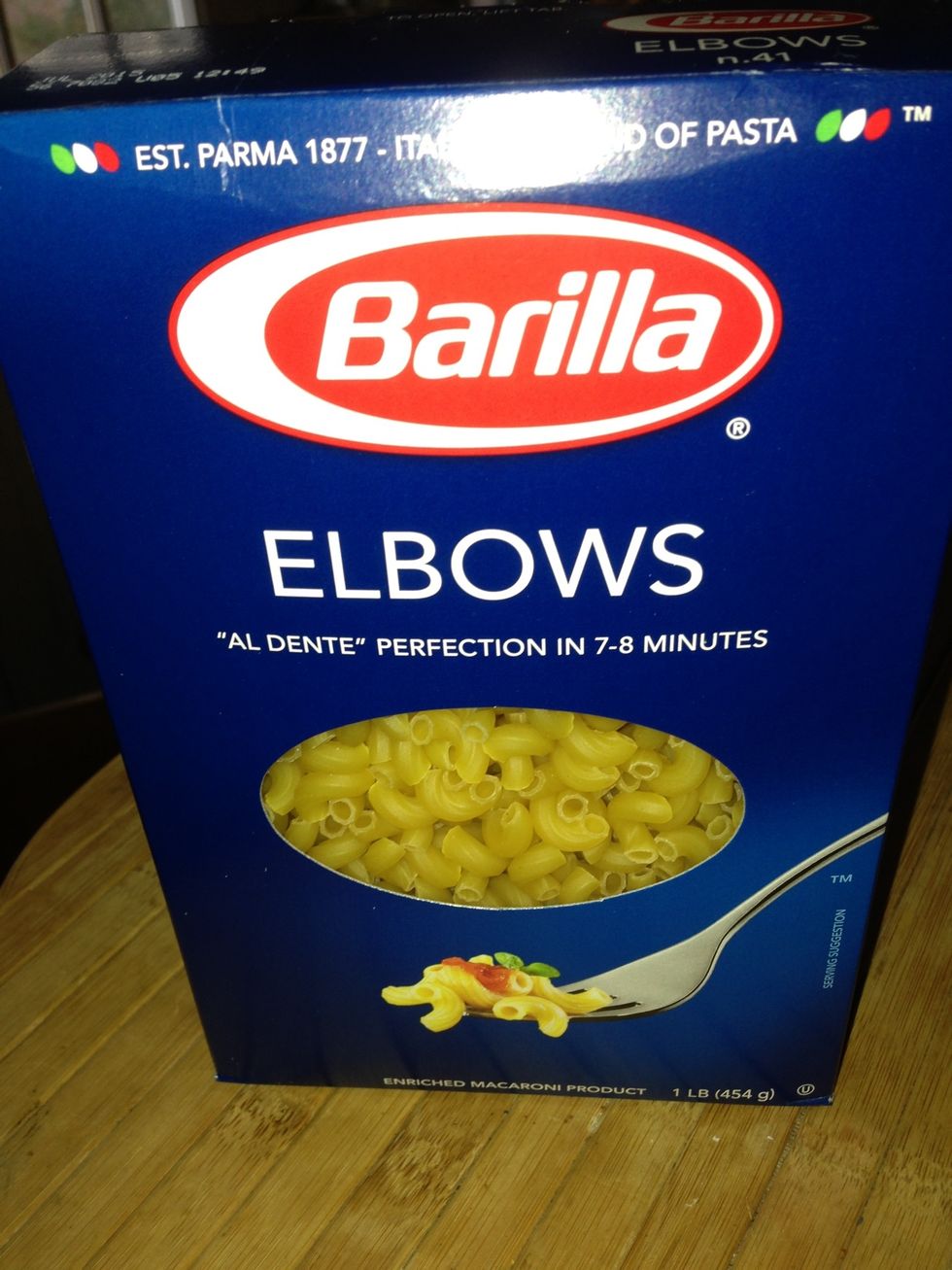 Cook 1 box of elbows or shells.